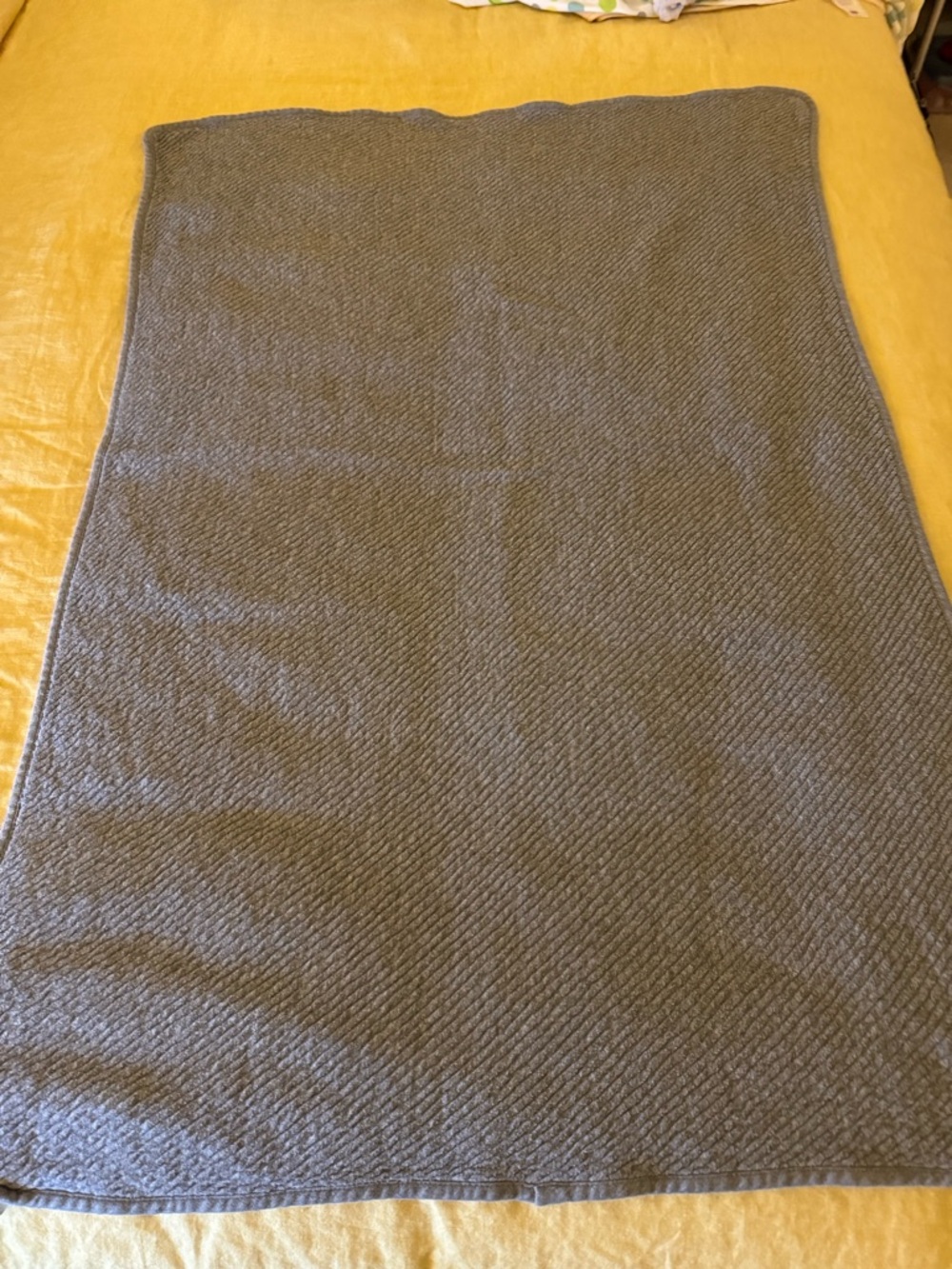 Gray Cotton Knit Throw Blanket for baby/toddler